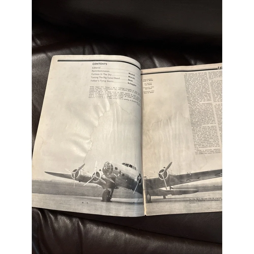 Wings Magazine Aug 1971 v1 n1 PREMIERE ISSUE Flying Fortress B-17 FW‎ 190 SB2C